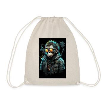 Punk Affe mit Sonnenbrille - Turnbeutel - Natur - Vorne