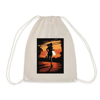 Runner Girl in the Sunset - Drawstring Bag - nature - Front
