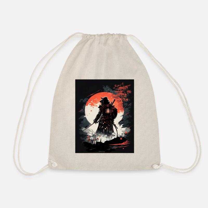 Japanese Samurai Warrior - Drawstring Bag - nature