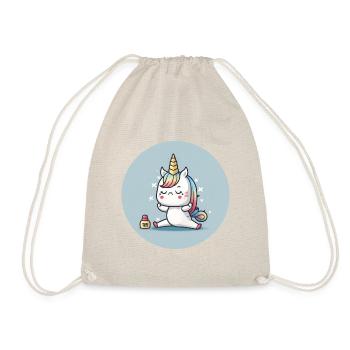 Adorable Yoga Unicorn - Drawstring Bag - nature - Front