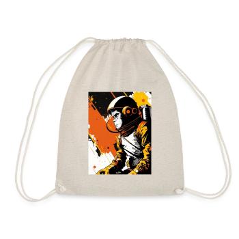Monkey Astronaut - Drawstring Bag - nature - Front