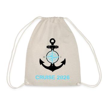 Anchor Compass Cruise 2026 Logo - Drawstring Bag - nature - Front