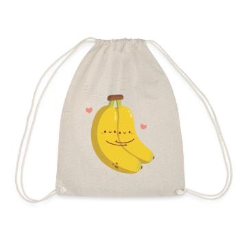 Mignon étreignant les bananes en amour, bananes pour vous - Sac de sport léger - nature - Devant
