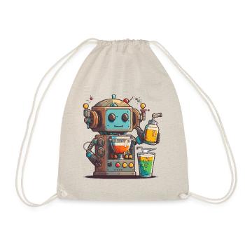 Roboter-Mixologe - Turnbeutel - Natur - Vorne