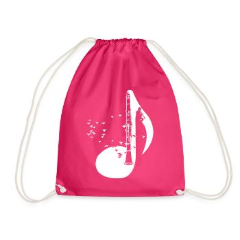Clarinette clarinette joueur T-shirt cadeau - Sac de sport léger - fuchsia - Devant