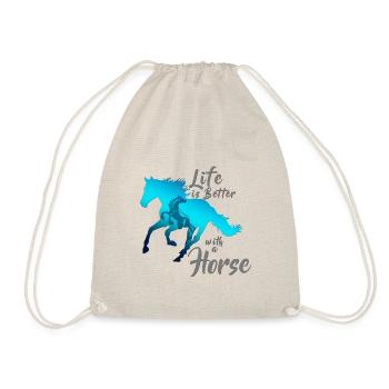 LA VIE EST MIEUX AVEC UN CHEVAL! - Sac de sport léger - nature - Devant