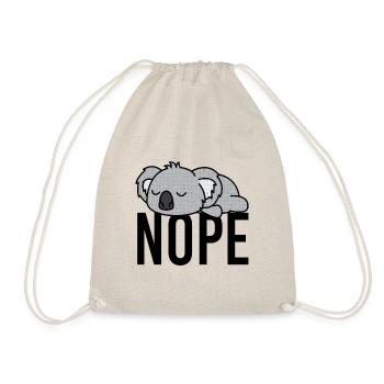 Nope Funny Koala fan - Drawstring Bag - nature - Front