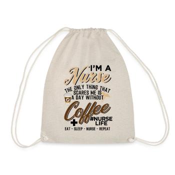 Idée de cadeau d'infirmière pour une journée drôle sans café - Sac de sport léger - nature - Devant