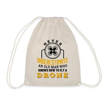 Cool Old Man Drone Pilotow T - Turnbeutel - Natur - Vorne