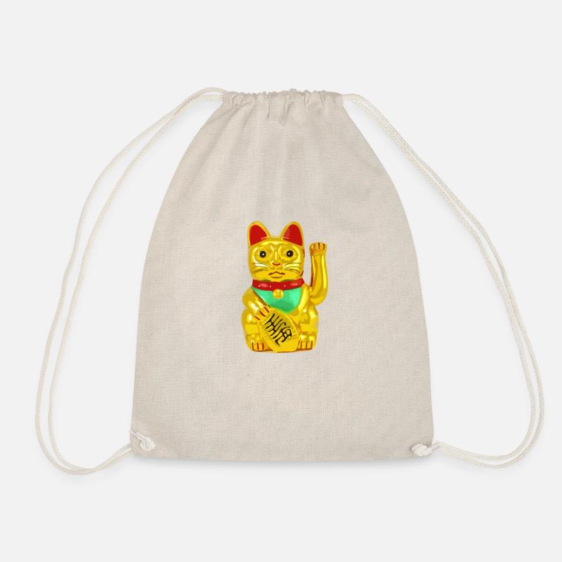 Shirt Winkekatze - Turnbeutel - Natur