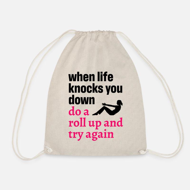Pilates Quote When Life Knocks You Down - Turnbeutel - Natur