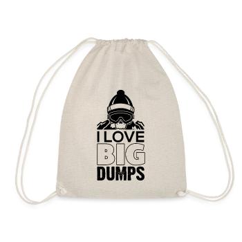 Snowboarding - I Love Big Dump Funny Snowboarder - Drawstring Bag - nature - Front