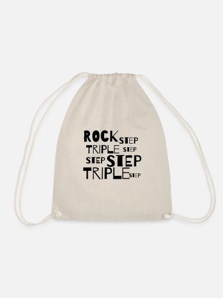 Lindy Hop dance move Rock Step Triple Step black - Turnbeutel - Natur