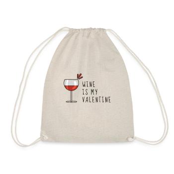 Valentinstag: Wine is my Valentine - black - Turnbeutel - Natur - Vorne