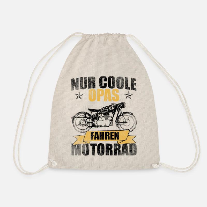 Opas Motorrad Biker lustiger Spruch Geschenkidee - Turnbeutel - Natur