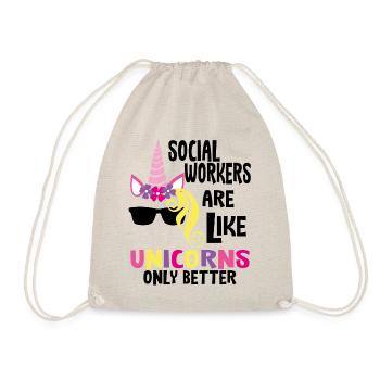 Social work social worker ladies gift - Drawstring Bag - nature - Front