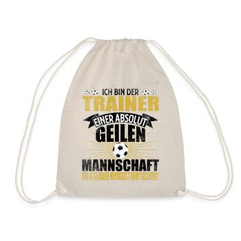 Fussball Trainer Fussballverein lustig Geschenk - Turnbeutel - Natur - Vorne
