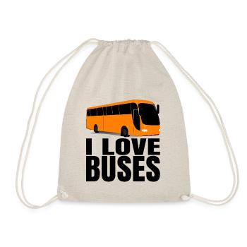 Bus Busfahrer Geburtstag Geschenkidee Herren - Turnbeutel - Natur - Vorne