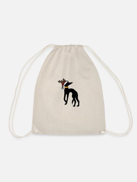 Merry Christmas Galgos - Drawstring Bag - nature