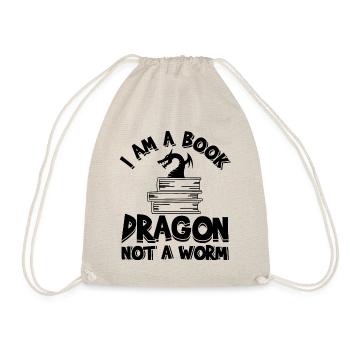 I Am A Book Dragon Not A Worm - Drawstring Bag - nature - Front