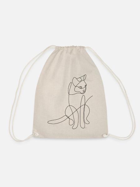 One Line Drawing - Katze - Turnbeutel - Natur