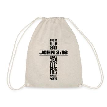 John Christian Religious Bible Verse - Drawstring Bag - nature - Front