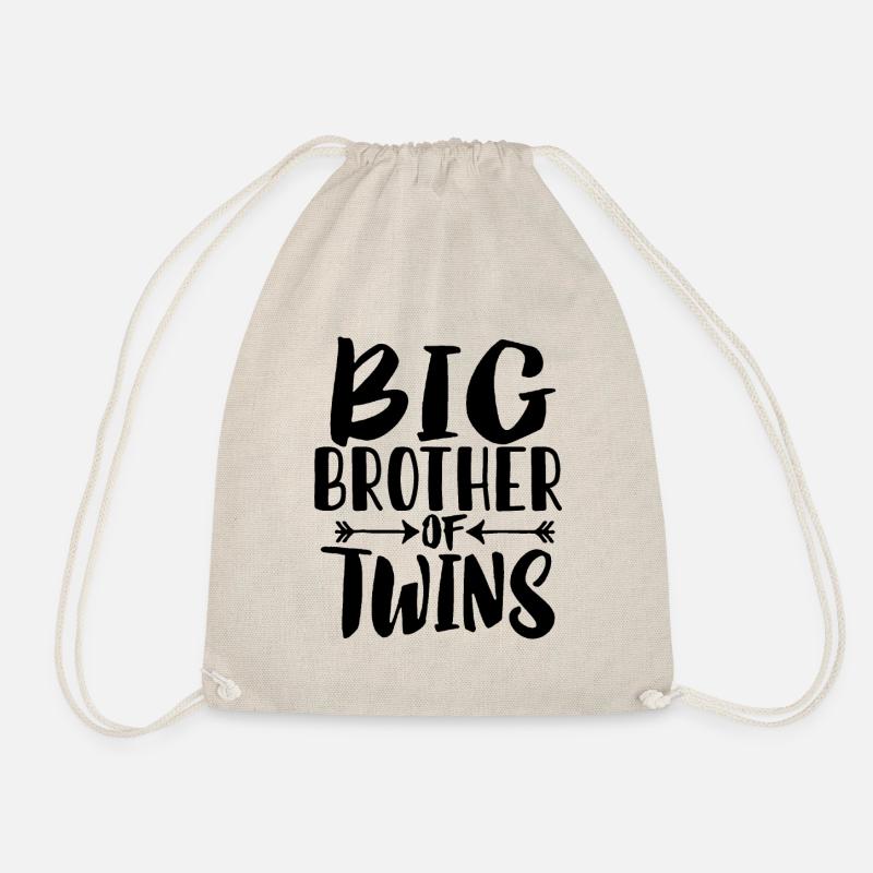 Brother twins pregnancy siblings - Drawstring Bag - nature
