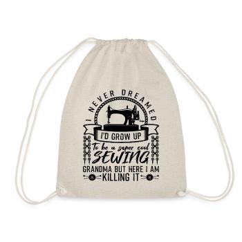 Super Cool Sewing Grandma - Drawstring Bag - nature - Front