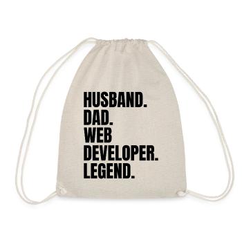 Husband Dad Web Developer Legend Retro - Turnbeutel - Natur - Vorne
