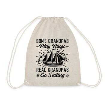 Real Grandpas Go Sailing Funny Sailor - Drawstring Bag - nature - Front