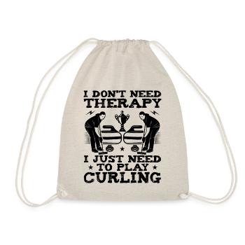 I Don't Need Therapy I Just Need To Play Curling - Drawstring Bag - nature - Front