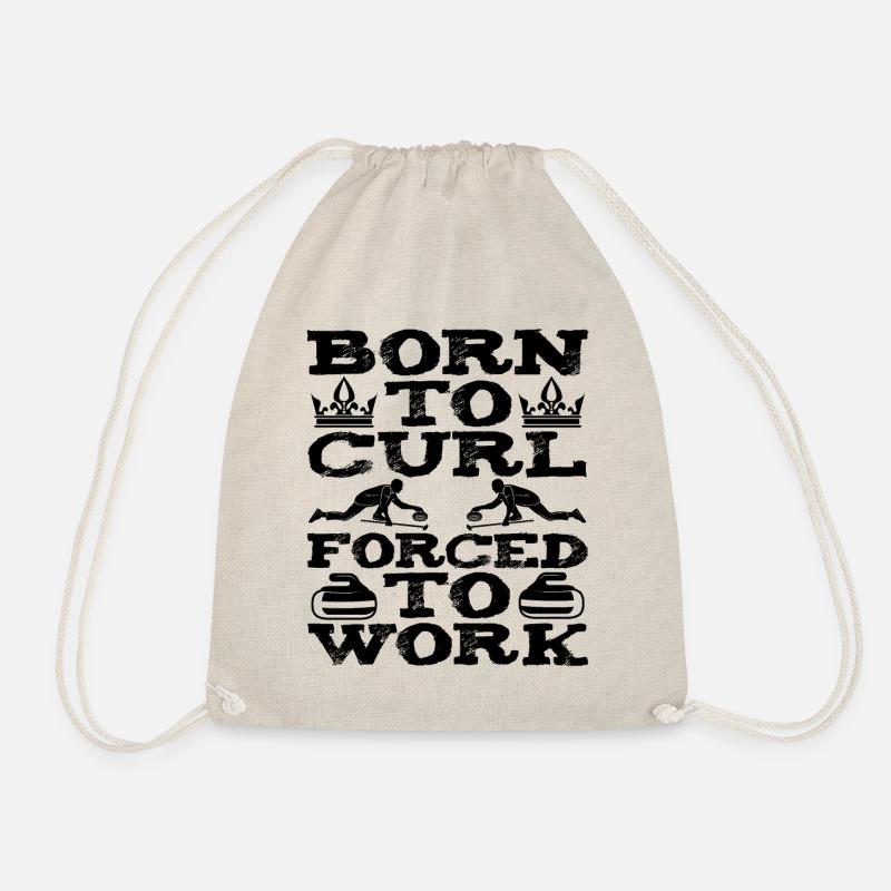 Né pour curl forcé de travailler curling drôle - Sac de sport léger - nature