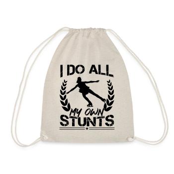 I Do All My Own Stunts Funny Figure Skating - Drawstring Bag - nature - Front