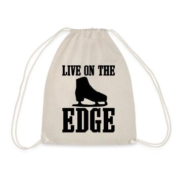 Live On The Edge Funny Ice Skating - Drawstring Bag - nature - Front
