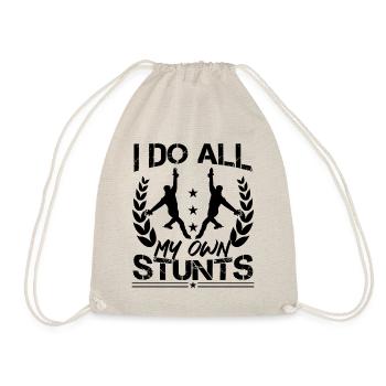 I Do All My Own Stunts Funny Figure Skating - Drawstring Bag - nature - Front