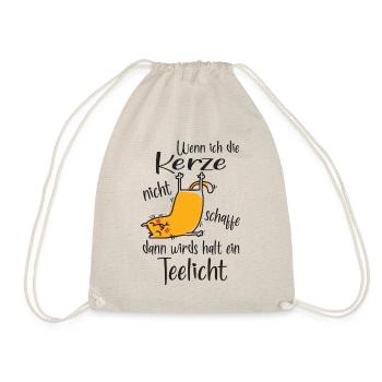 Yoga Katze mit Spruch - Turnbeutel - Natur - Vorne