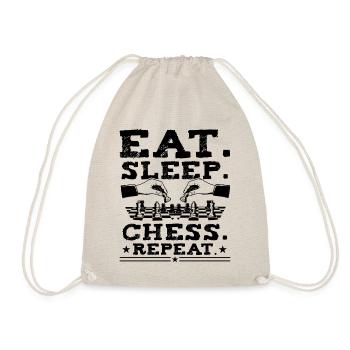 Eat Sleep Chess Repeat Funny Chess Player Fan Odds - Drawstring Bag - nature - Front