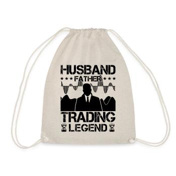 Husband Father Trading Legend Funny Trader Quote - Drawstring Bag - nature - Front