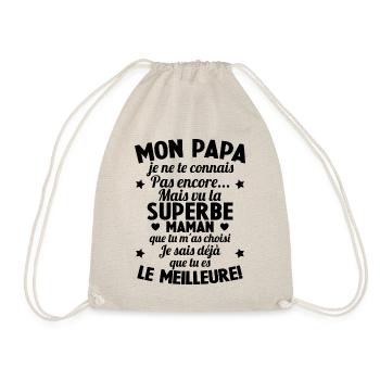 Annonce grossesse Cadeau Futur Papa Future Maman - Sac de sport léger - nature - Devant