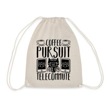 Coffee Pursuit For My Telecommute Working Remotely - Drawstring Bag - nature - Front