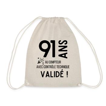 91 ans validé - Sac de sport léger - nature - Devant