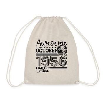 Großartig Oktober 1956 66. Geburtstag Geschenk - Turnbeutel - Natur - Vorne
