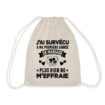 Ma Première Année De Mariage Humour Cadeau - Sac de sport léger - nature - Devant