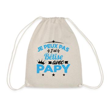 Je peux pas J'ai Bêtise Avec Papy Cadeau - Sac de sport léger - nature - Devant
