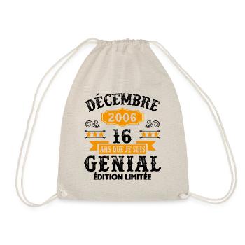 16 Ans Anniversaire Vintage Né(e) en Décembre 2006 - Sac de sport léger - nature - Devant