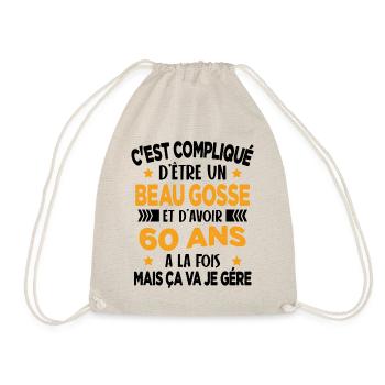 Beau gosse et d'avoir 60 ans Cadeau d'anniversaire - Sac de sport léger - nature - Devant