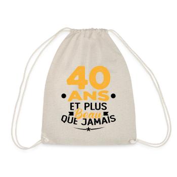 40 Ans et plus beau que jamais - Sac de sport léger - nature - Devant
