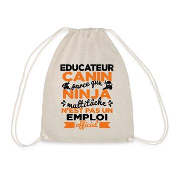 Educateur Canin Drôle Cadeau Ninja Humor - Sac de sport léger - nature - Devant