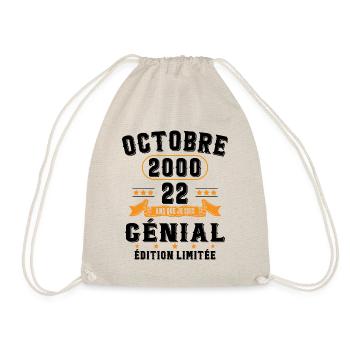 22 Ans Anniversaire Vintage Né(e) en Octobre 2000 - Sac de sport léger - nature - Devant