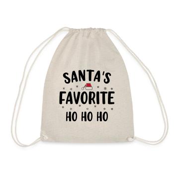 Santa's favorite ho - Drawstring Bag - nature - Front